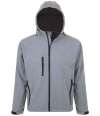 46602 Replay SOL'S Replay Hooded Soft Shell Jacket Grey Marl colour image